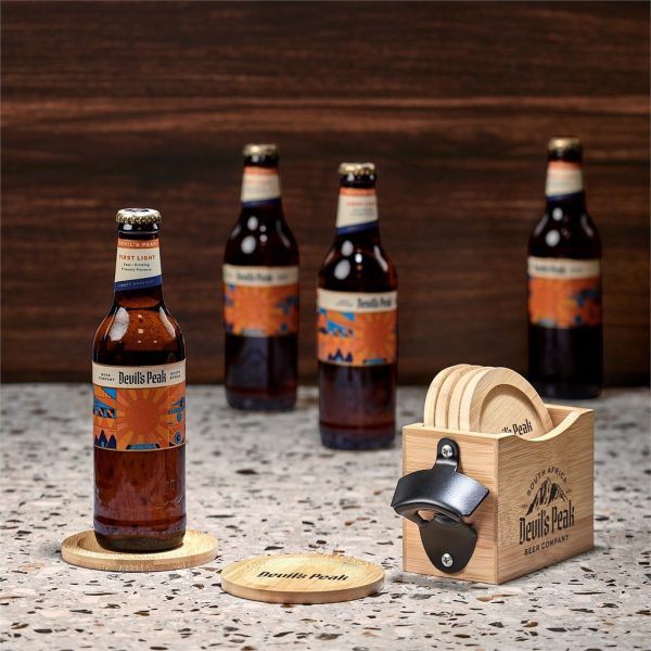 Okiyo Kanpai Bamboo Coaster & Bottle Opener Set - Image 12