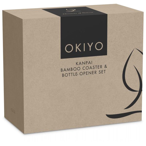 Okiyo Kanpai Bamboo Coaster & Bottle Opener Set - Image 22