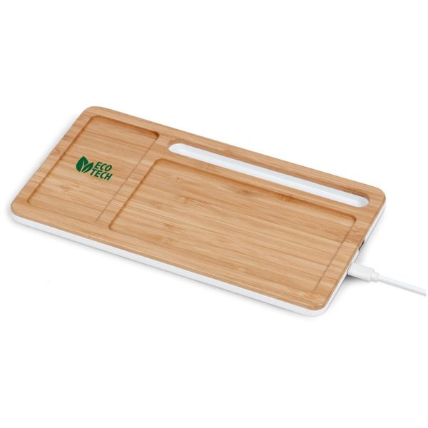 Okiyo Musen Bamboo Wireless Charger Desk Organiser - Image 10