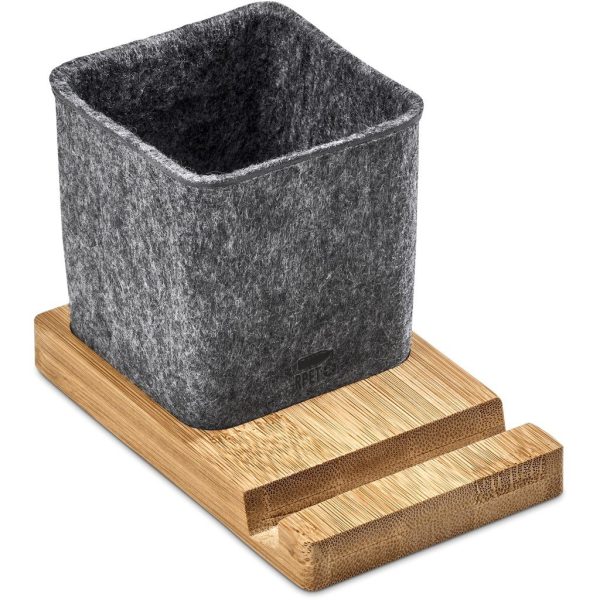 Okiyo Kyadi Recycled PET & Bamboo Desk Caddy Phone Stand - Image 14