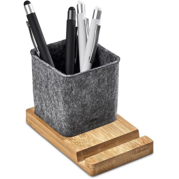 Okiyo Kyadi Recycled PET & Bamboo Desk Caddy Phone Stand - Image 15