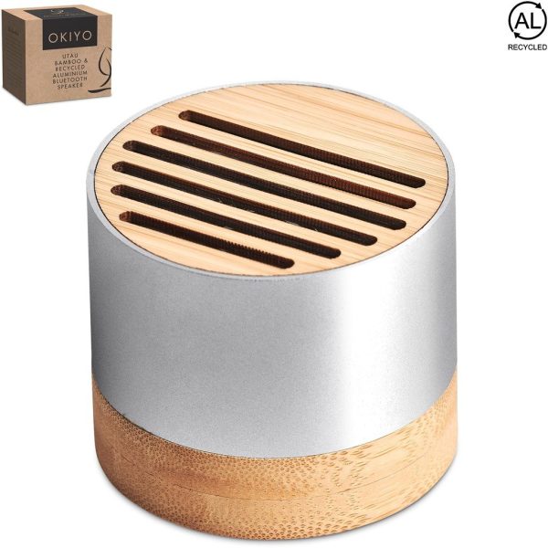 Okiyo Utau Bamboo & Recycled Aluminium Bluetooth Speaker - Image 6