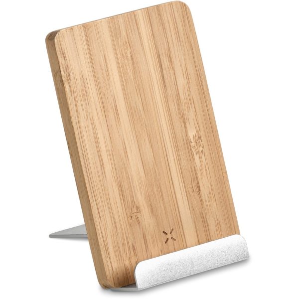 Okiyo Hakka Bamboo & Recycled Aluminium Wireless Charging Phone Stand - Image 8