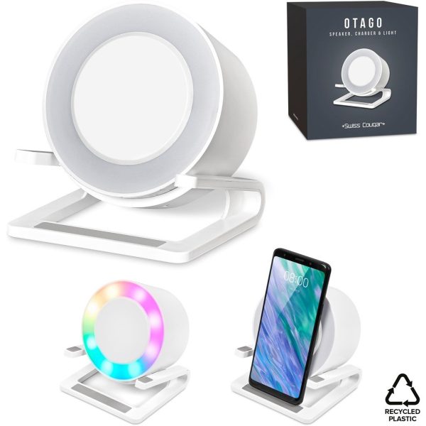Swiss Cougar Otago Bluetooth Speaker, Wireless Charger, Phone Stand & Night Light - Image 4