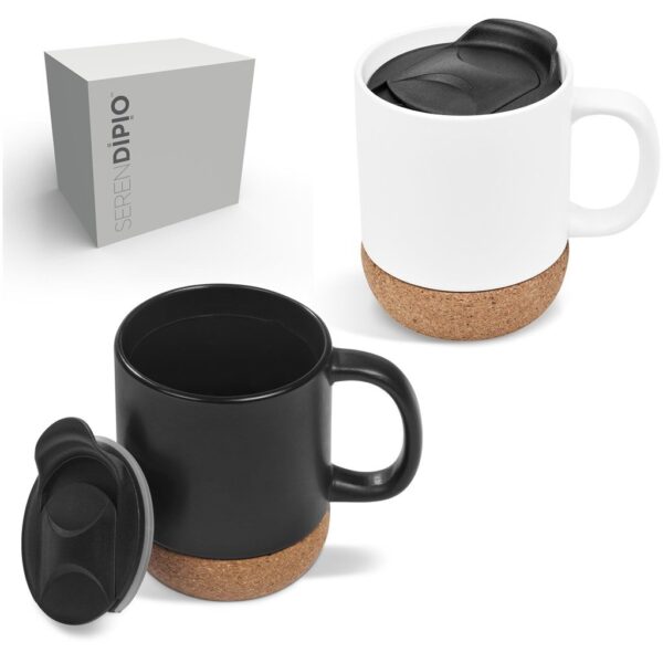 Serendipio Sienna Cork & Ceramic Coffee Mug - 340ml - Image 4