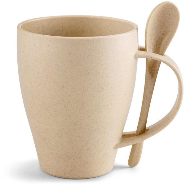 Okiyo Kawai Wheat Straw Mug & Spoon - 350ml - Image 15
