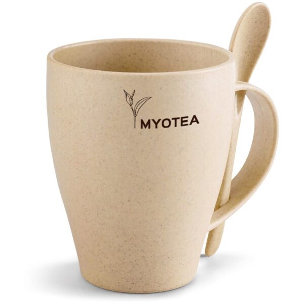 Okiyo Kawai Wheat Straw Mug & Spoon - 350ml - Image 2