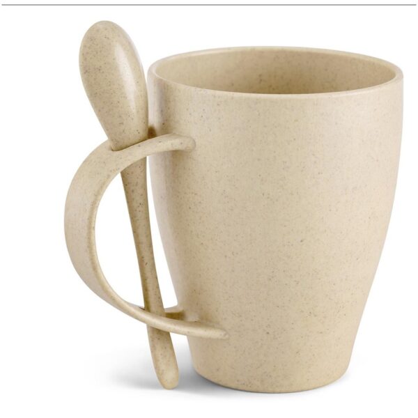 Okiyo Kawai Wheat Straw Mug & Spoon - 350ml - Image 4