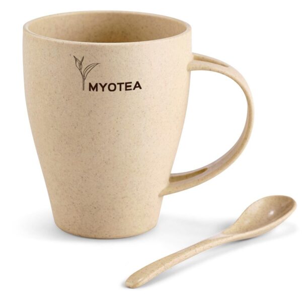 Okiyo Kawai Wheat Straw Mug & Spoon - 350ml - Image 8