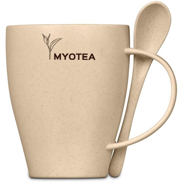 Okiyo Kawai Wheat Straw Mug & Spoon - 350ml - Image 7