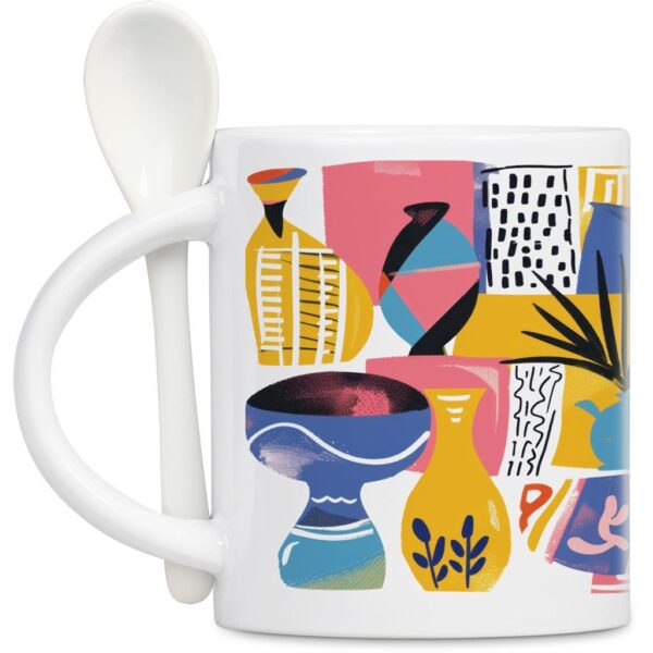 Eden Sublimation Ceramic Coffee Mug & Spoon Set - 320ml - Image 8