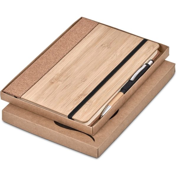 Okiyo Eri Bamboo & Cork Notebook & Pen Set - Image 2
