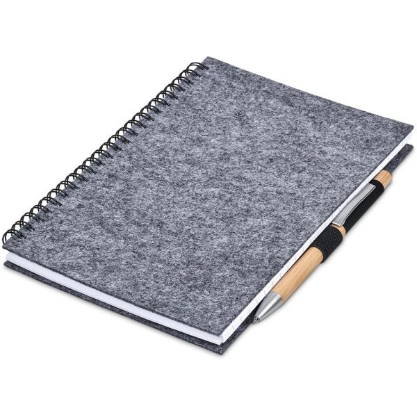 Okiyo Fuji Recycled PET Felt A5 Spiral Notebook - Image 5