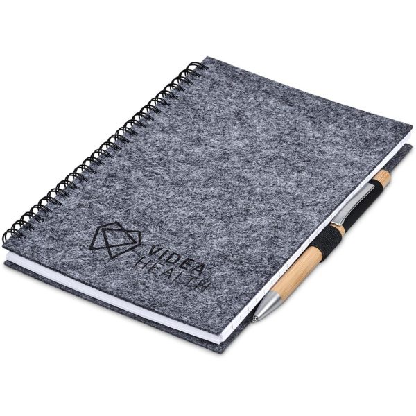 Okiyo Fuji Recycled PET Felt A5 Spiral Notebook - Image 4