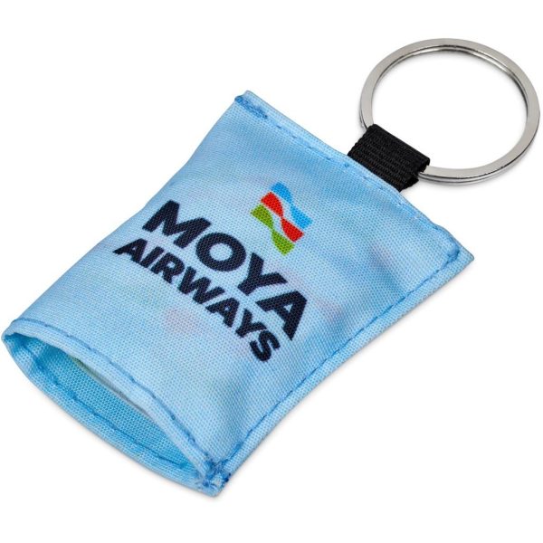 Hoppla Aquila Polyester Keyring Pouch with Cleaning Cloth - Image 2