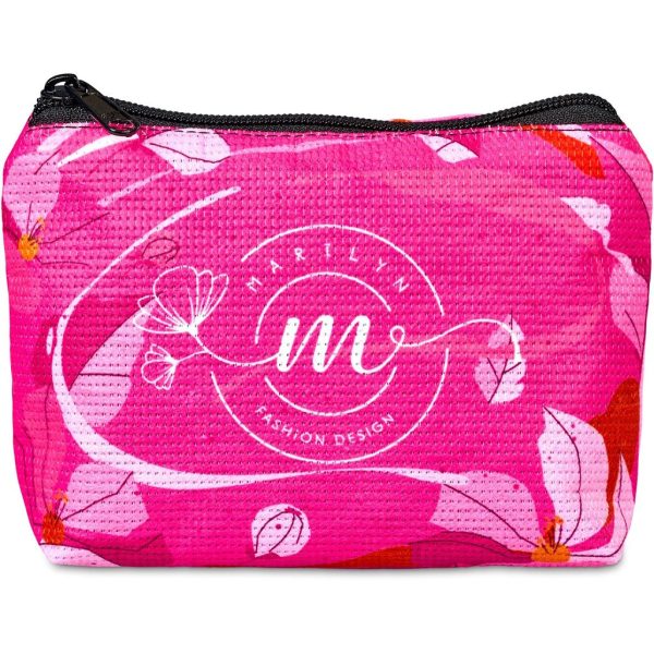 Pre-Printed Sample Hoppla Leanne Recycled PET Stitch-Bond Mini Toiletry Bag - Image 7