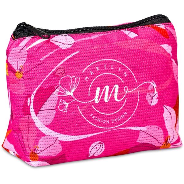 Pre-Printed Sample Hoppla Leanne Recycled PET Stitch-Bond Mini Toiletry Bag - Image 6