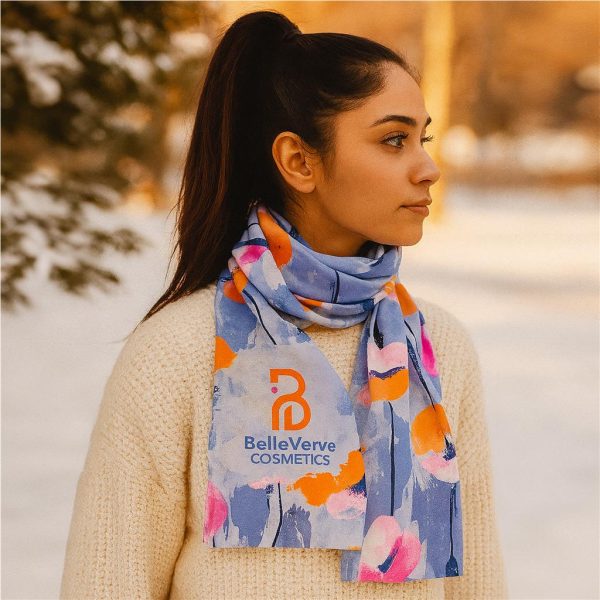 Pre-Printed Hoppla Snuggle Polar Fleece Scarf - Double-Sided Branding - Image 2