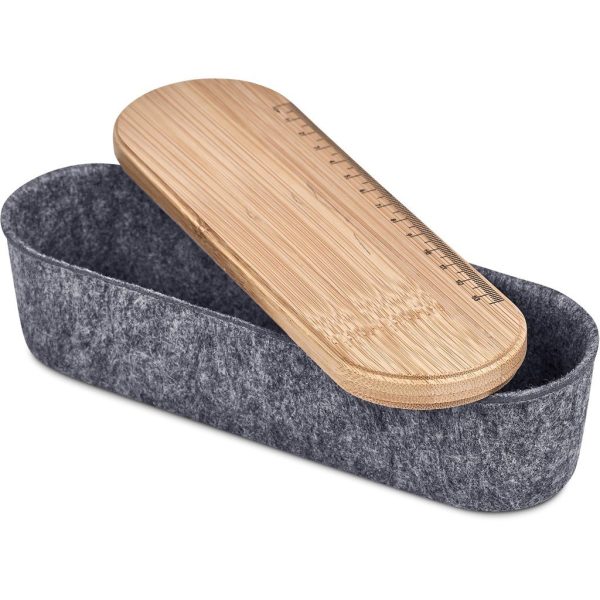 Okiyo Byoga Recycled PET Felt & Bamboo Stationery Case - Image 8