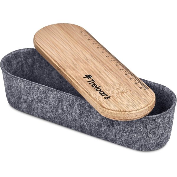 Okiyo Byoga Recycled PET Felt & Bamboo Stationery Case - Image 2