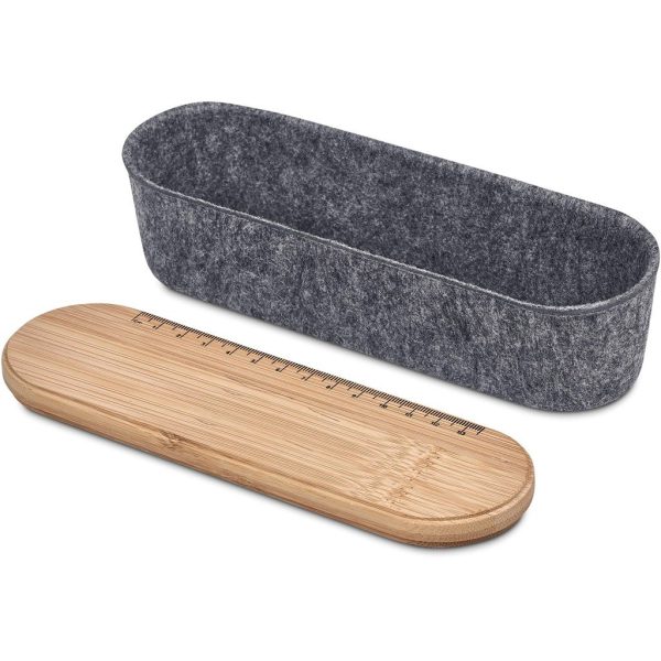 Okiyo Byoga Recycled PET Felt & Bamboo Stationery Case - Image 22