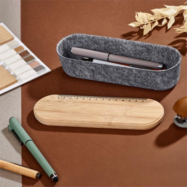 Okiyo Byoga Recycled PET Felt & Bamboo Stationery Case - Image 11