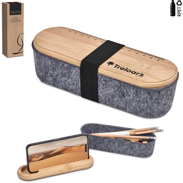 Okiyo Byoga Recycled PET Felt & Bamboo Stationery Case - Image 18