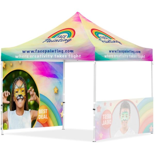 Coated Steel Sublimated Gazebo 3m x 3m - 1 Half-Wall Skin - 1 Full-Wall Skin - Image 4
