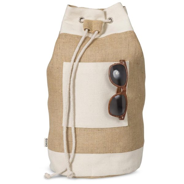 Okiyo Suna Jute & Cotton Beach Rucksack - Image 3
